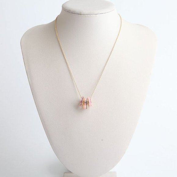 BRAND NEW COACH SIGNATURE ENAMEL PINK MULTI / GOLD NECKLACE - Picture 2 of 10